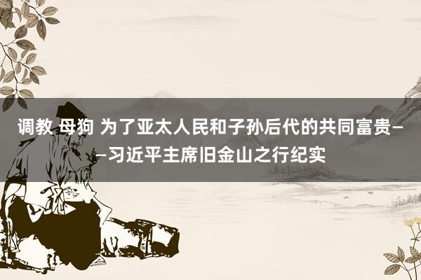 调教 母狗 为了亚太人民和子孙后代的共同富贵——习近平主席旧金山之行纪实